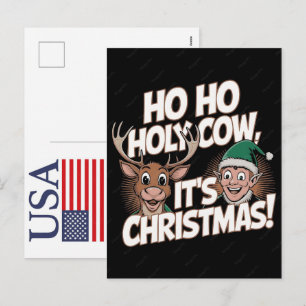 Funny Christmas Reindeer USA 250 Years Patriotic Holiday Postcard