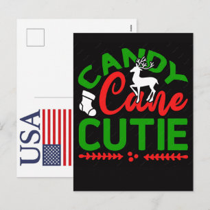 Funny Christmas Reindeer USA 250 Years Patriotic Holiday Postcard