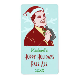 Funny Christmas Retro Holiday Beer Brewing Bottle
