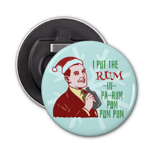 Funny Christmas Retro Rum Drinking Man Holiday Bottle Opener