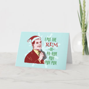 Funny Christmas Retro Rum Drinking Man Holiday Card