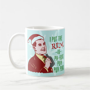 Funny Christmas Retro Rum Drinking Man Holiday Coffee Mug