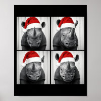 Funny Christmas Rhinoceros Santa Photo Booth Safar