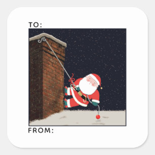 Funny Christmas Rock Climbing Holiday Gift Tags