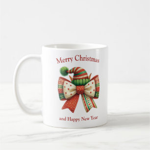 Funny Christmas rustic bow with elves shoes Coffee Mug
