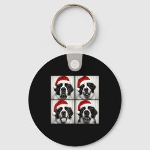 Funny Christmas Saint Bernard Santa Dog Lover Phot Key Ring