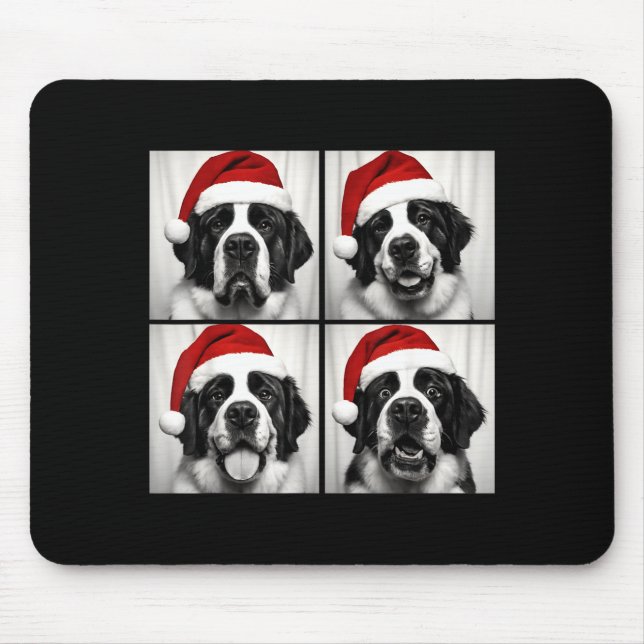 Funny Christmas Saint Bernard Santa Dog Lover Phot Mouse Mat (Front)