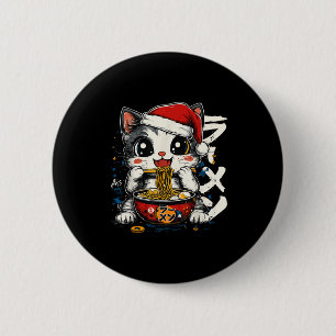 Funny Christmas Santa Cat Ramen Japanese Kawaii An 6 Cm Round Badge