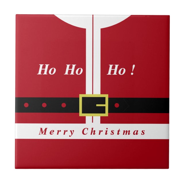Funny Christmas Santa Ceramic Tile (Front)