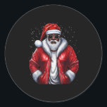 Funny Christmas Santa Claus African American Cute  Classic Round Sticker<br><div class="desc">Funny Christmas Santa Claus African American Cute Xmas</div>