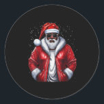 Funny Christmas Santa Claus African American Cute  Classic Round Sticker<br><div class="desc">Funny Christmas Santa Claus African American Cute Xmas</div>