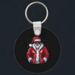 Funny Christmas Santa Claus African American Cute  Key Ring<br><div class="desc">Funny Christmas Santa Claus African American Cute Xmas</div>