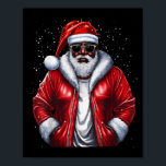 Funny Christmas Santa Claus African American Cute  Poster<br><div class="desc">Funny Christmas Santa Claus African American Cute Xmas</div>