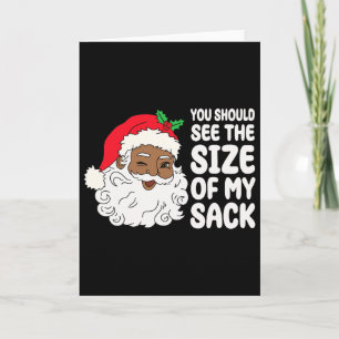 Funny Christmas Santa Claus Afro African American Card