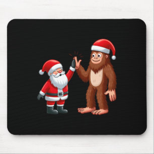 Funny Christmas Santa Claus Bigfoot High-fiving Xm Mouse Mat