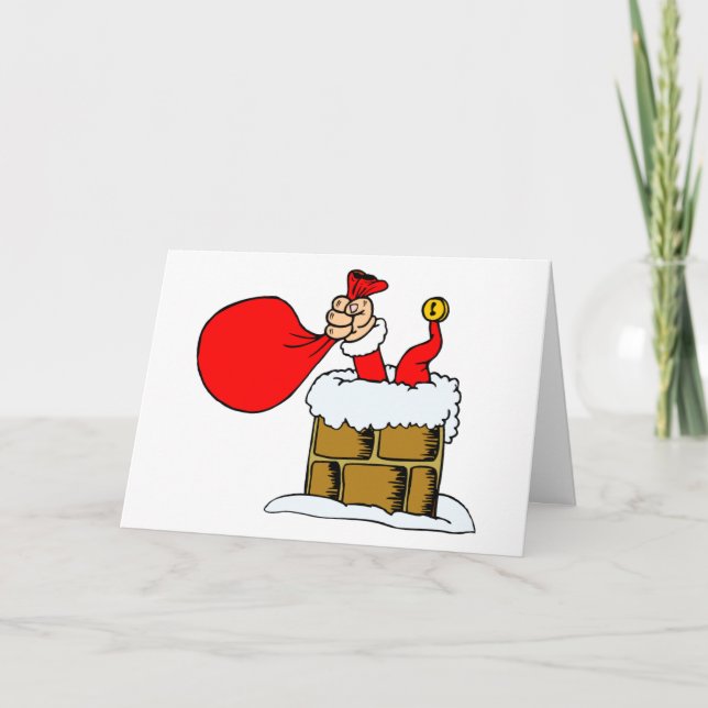 Funny Christmas Santa Claus Chimney Humour Holiday (Front)