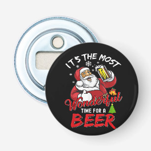 Funny Christmas Santa Claus Drinking Beer Wonderfu Bottle Opener