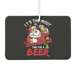 Funny Christmas Santa Claus Drinking Beer Wonderfu Car Air Freshener