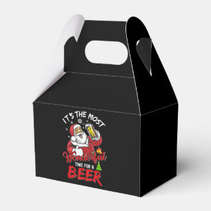 Funny Christmas Santa Claus Drinking Beer Wonderfu Favour Box