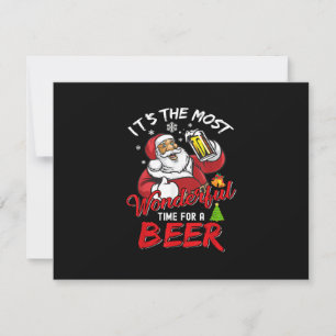 Funny Christmas Santa Claus Drinking Beer Wonderfu RSVP Card