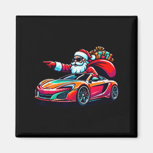 Funny Christmas Santa Claus Driving Srt Car Xmas P Magnet