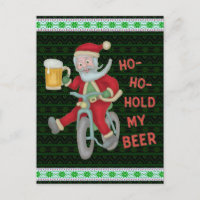 Funny Christmas Santa Claus Hold My Beer Humour