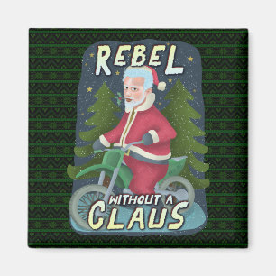 Funny Christmas Santa Claus Humor Motorcycle Rebel Magnet