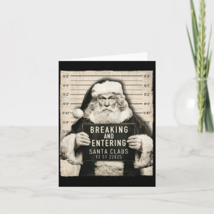 Funny Christmas Santa Claus Humor Mugshot Xmas Men Card