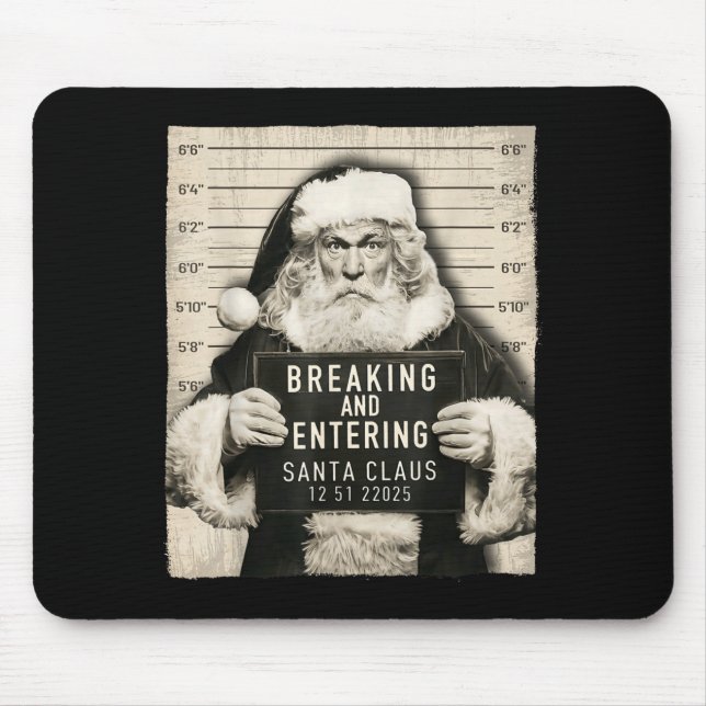Funny Christmas Santa Claus Humor Mugshot Xmas Men Mouse Mat (Front)