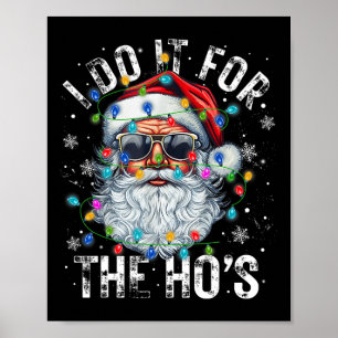 Funny Christmas Santa Claus I Do It For The Hos Cu Poster