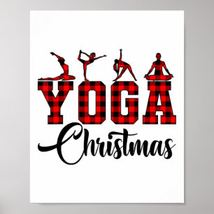 Funny Christmas Santa Claus Meditating Yoga Lover Poster