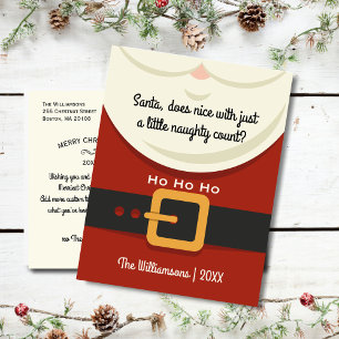 Funny Christmas Santa Claus Naughty & Nice Holiday