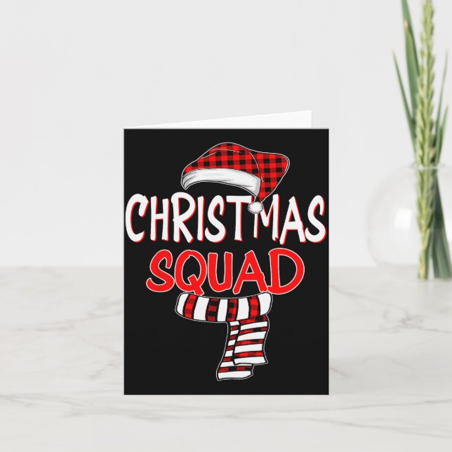 Funny Christmas Santa Claus Red Plaid Shirt, Chris Card (Front)
