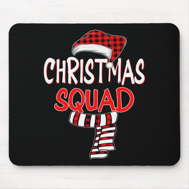 Funny Christmas Santa Claus Red Plaid Shirt, Chris Mouse Mat (Front)