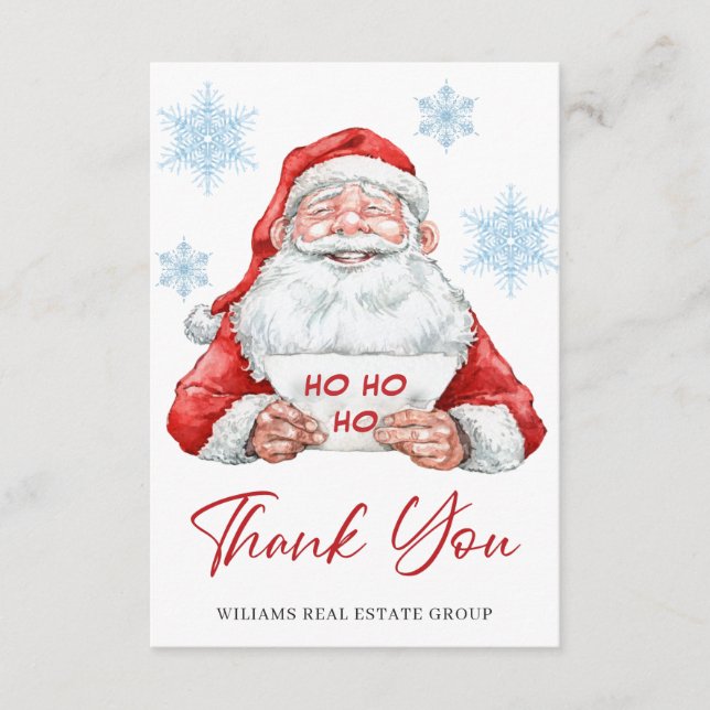 Funny Christmas Santa Claus Reindeer Thank You Card (Front)