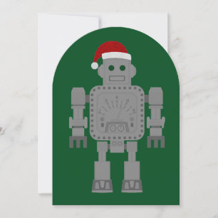 funny christmas santa claus robot invitation