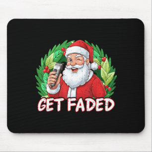 Funny Christmas Santa Claus Santa Barber Get Faded Mouse Mat