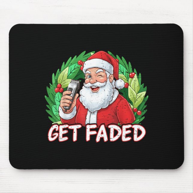 Funny Christmas Santa Claus Santa Barber Get Faded Mouse Mat (Front)