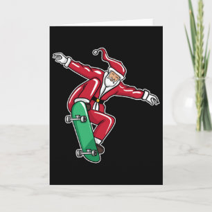 Funny Christmas Santa Claus Skateboarding Gift Ska Card