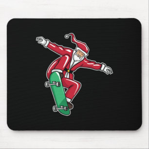 Funny Christmas Santa Claus Skateboarding Gift Ska Mouse Mat