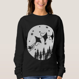 Funny Christmas Santa Claus Sleigh Stingrays Xmas  Sweatshirt