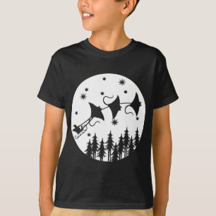 Funny Christmas Santa Claus Sleigh Stingrays Xmas T-Shirt