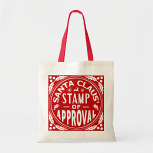 Funny Christmas Santa Claus Stamp of Approval Tote Bag