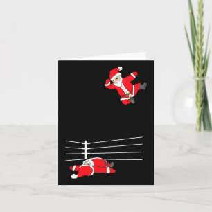 Funny Christmas Santa Claus Wrestling Xmas  Card