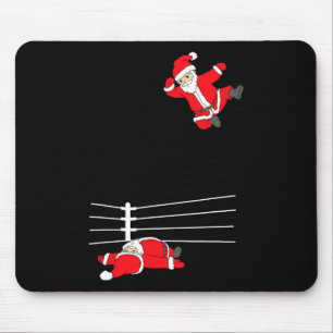 Funny Christmas Santa Claus Wrestling Xmas  Mouse Mat