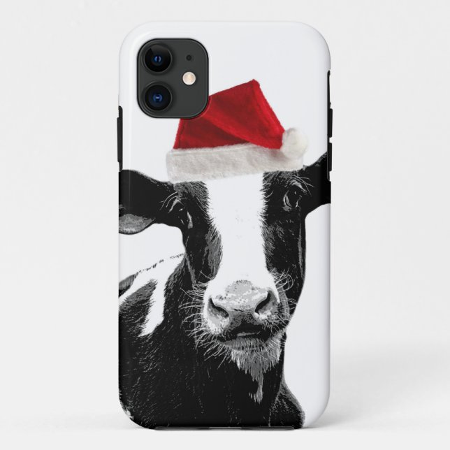 Funny Christmas Santa Cow Case-Mate iPhone Case (Back)