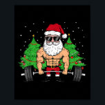 Funny Christmas Santa Deadlift Xmas Weightlift Gym Poster<br><div class="desc">Funny Christmas Santa Deadlift Xmas Weightlift Gym Mens Boys</div>