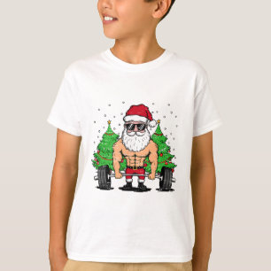 Funny Christmas Santa Deadlift Xmas Weightlift Gym T-Shirt