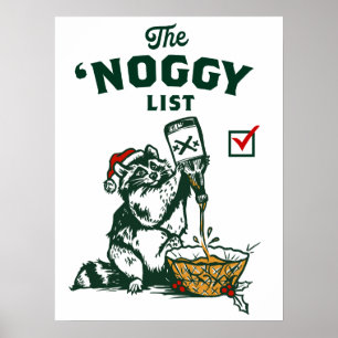Funny Christmas Santa Drinking Rum Eggnog Poster