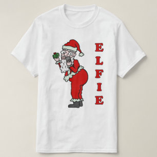 Funny Christmas Santa Elfie Selfie T-Shirt
